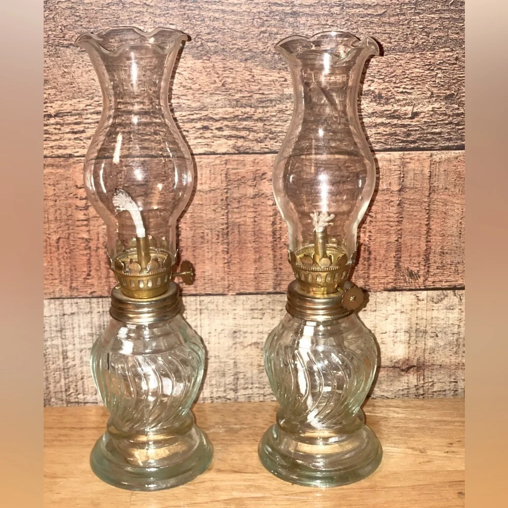 Vintage Miniature Glass Oil Lamps